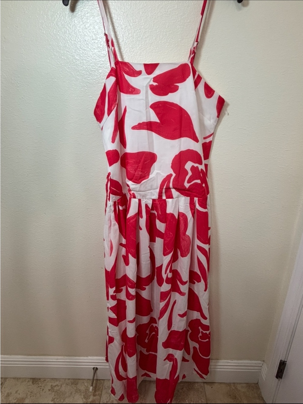 Spaghetti Strap Pink Floral Maxi summer beach Dress - Picture 4 of 9